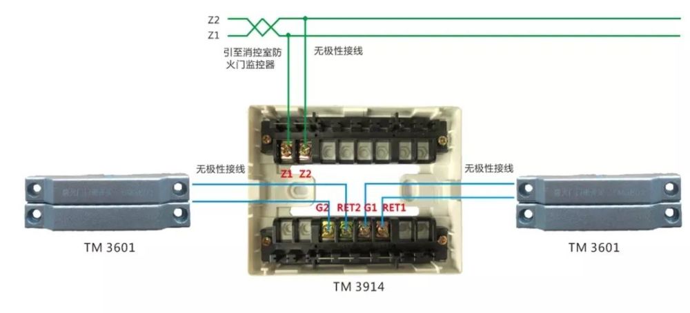 泰和安:防火门监控系统接线图