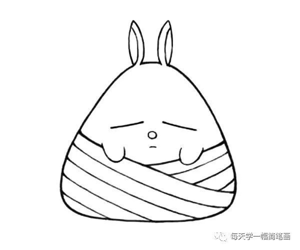 每天学一幅简笔画--各种可爱的端午节卡通粽子简笔画步骤教程大全