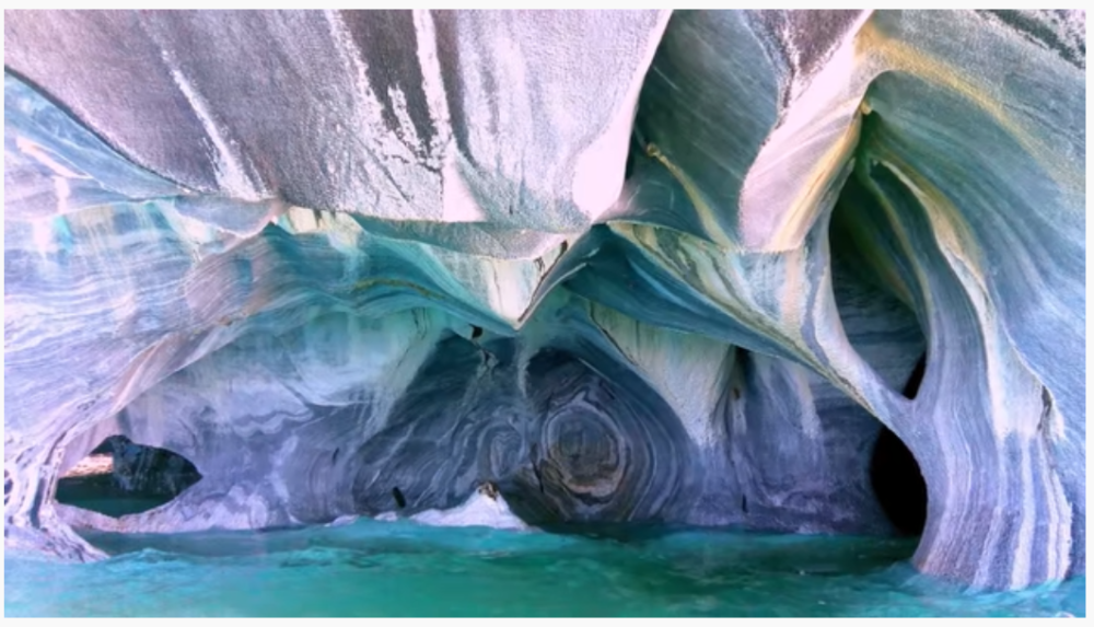 智利米洛顿洞穴(marble caves of chile chico)位于巴塔哥尼亚,拥有