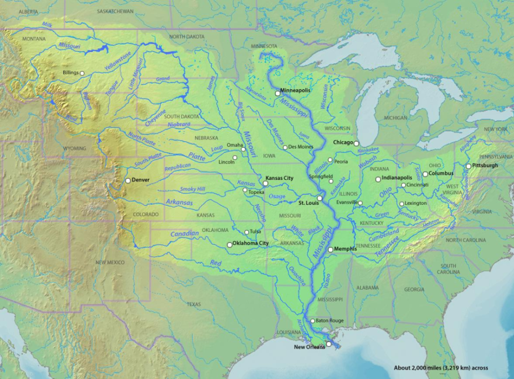 美国—密西西比河(mississippi river) 密西西比河 密西西比河位于北