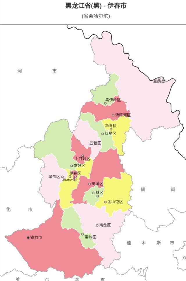 中国行政区划——黑龙江伊春