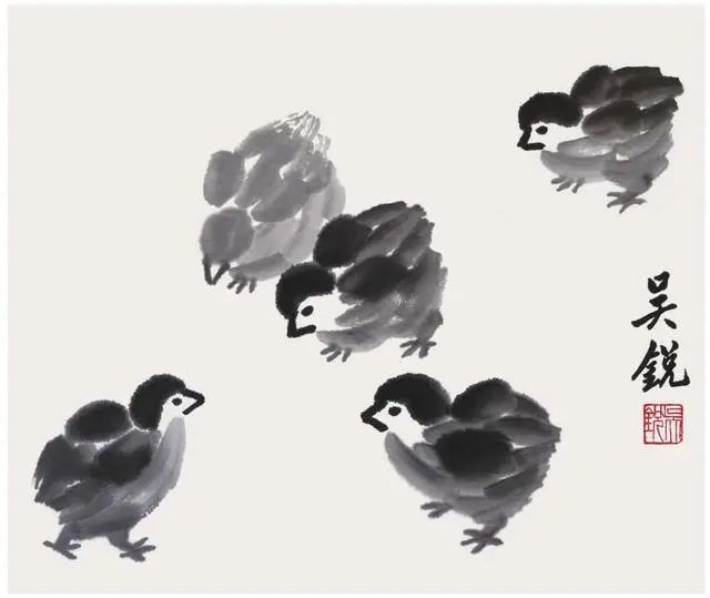 怎样画鸡:国画中小鸡怎么画?齐白石老人教你画小鸡