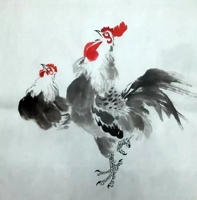 怎样画鸡:分18张图向你解读如何画一幅完整的国画公鸡