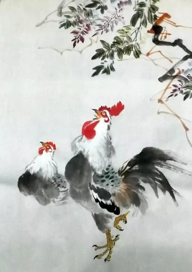 怎样画鸡:分18张图向你解读如何画一幅完整的国画公鸡