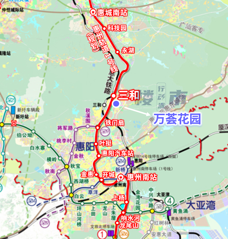惠州市城市轨道交通远景线网规划方案示意图