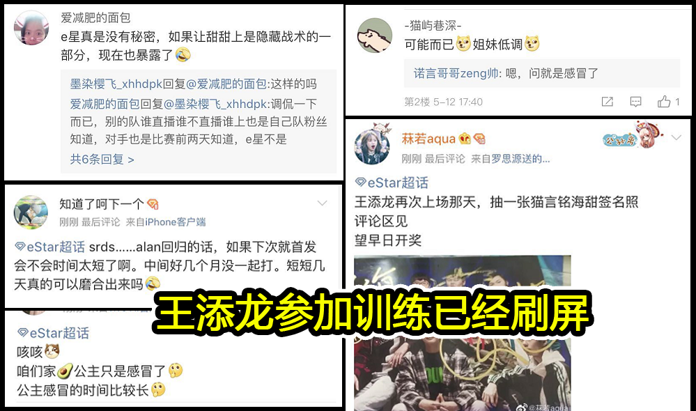 eStar冠军阵容集结，四大证据显示王添龙回归训练，但仍有一难题