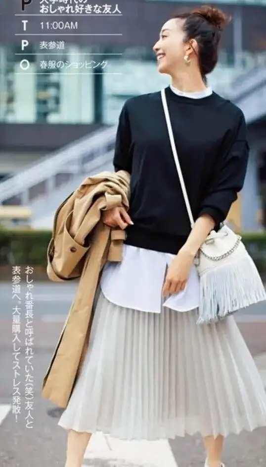 有肚子的女人别发愁了,跟着日本女人学穿衣,肚子再圆也能遮得住