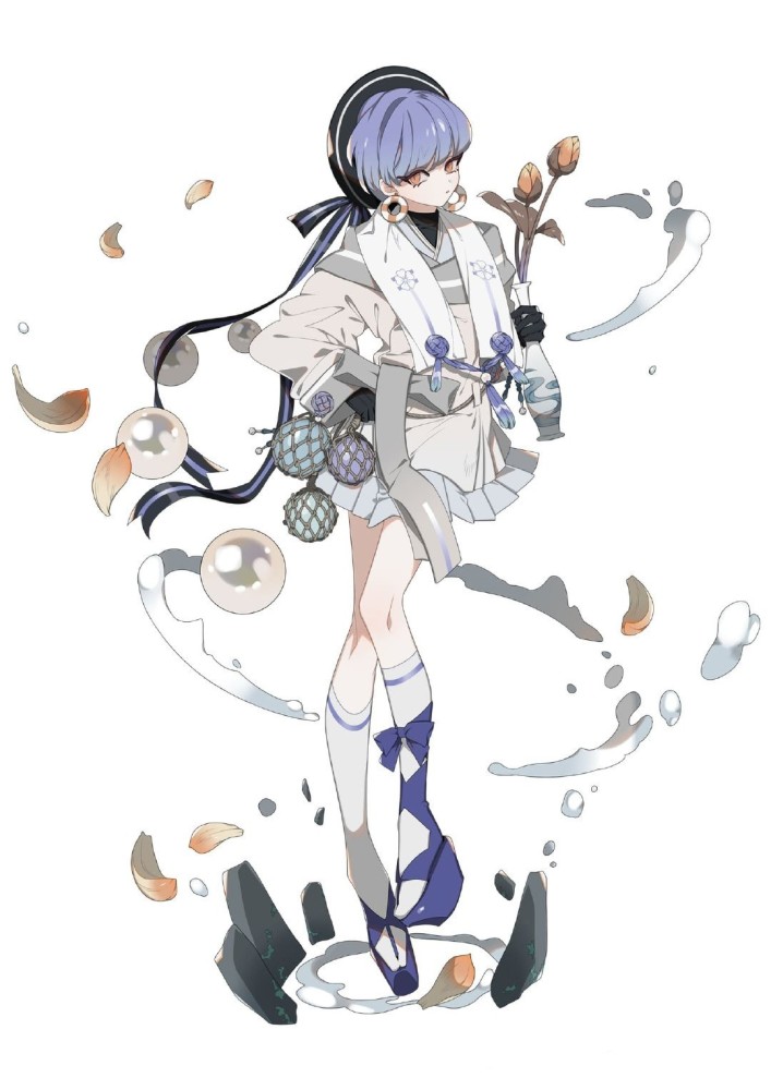 暗黑系插画作品,造型色彩带有浓烈个人风格,画风华丽而诡异