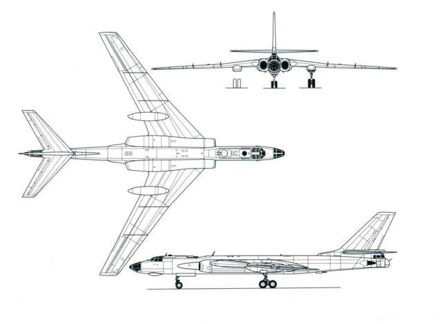 轰-6轰炸机三视图