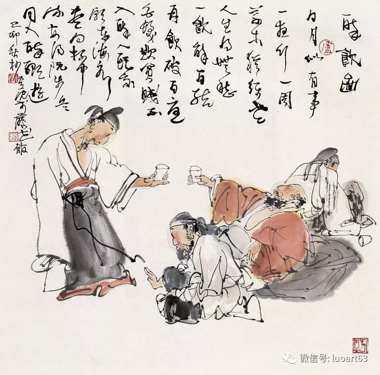 现代名家卢沉水墨人物画作品欣赏