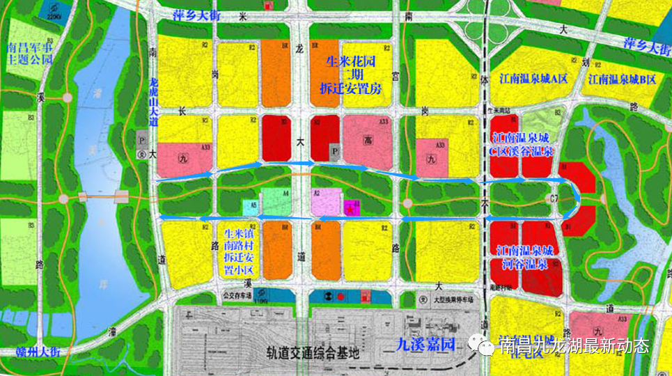 (九溪嘉园相关规划图) 九溪嘉园住宅小区项目,位于南昌市红谷滩新区