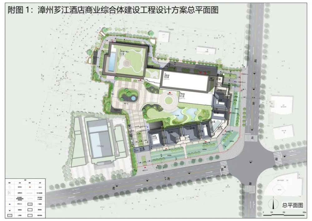 漳州芗江酒店商业综合体建设工程设计方案总平面图