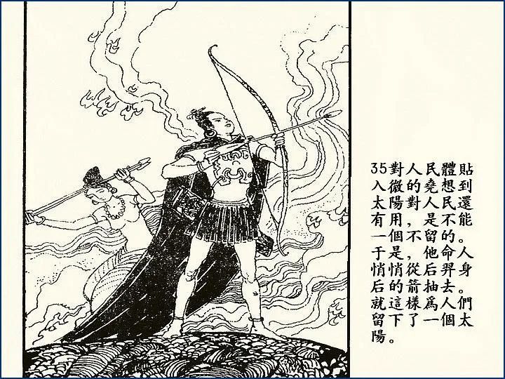 神话故事《后羿射日除凶》连环画