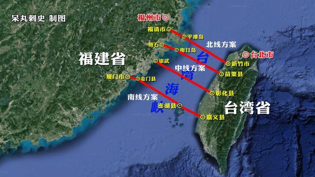 台湾海峡隧道方案示意图