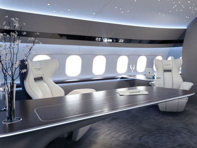 这架波音737 max私人飞机内饰设计像未来派宇宙飞船而