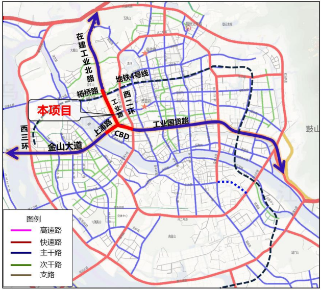 杨桥路)提升改造工程位于福州西片区,是与西二环平行的南北向快速通道