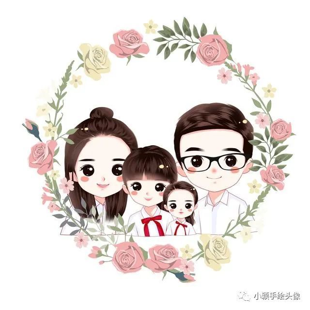 动漫图片,幸福甜蜜的头像,全家福必备