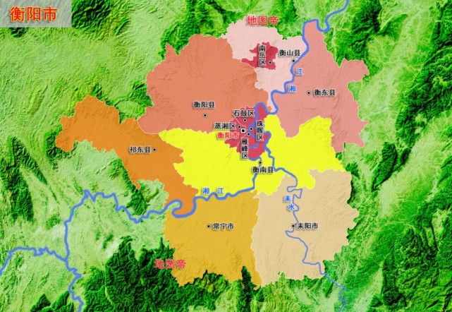 图-衡阳市衡山县地图 西晋惠帝即位的永熙元年,即290年,原衡阳县更名