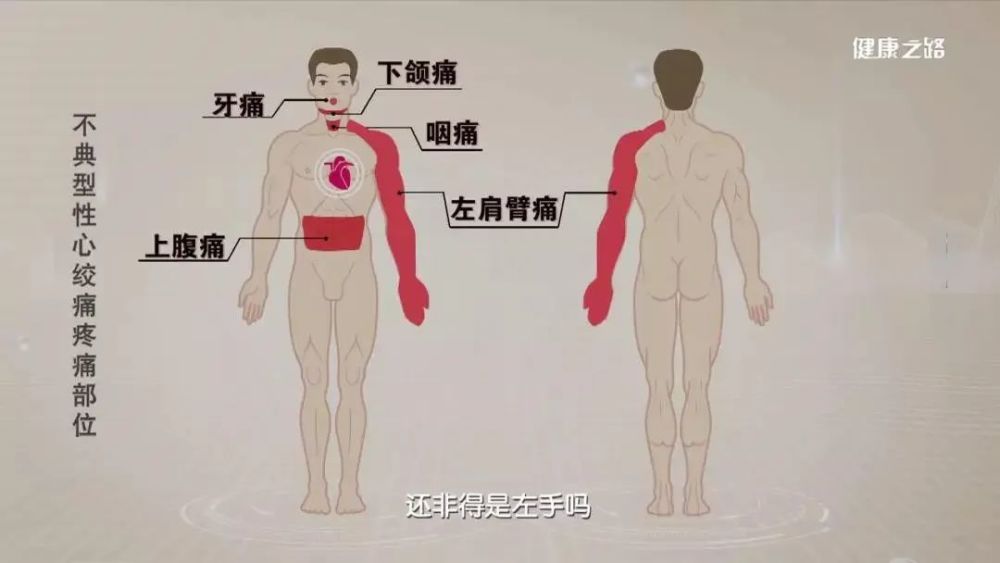 不典型性心绞痛的疼痛部位