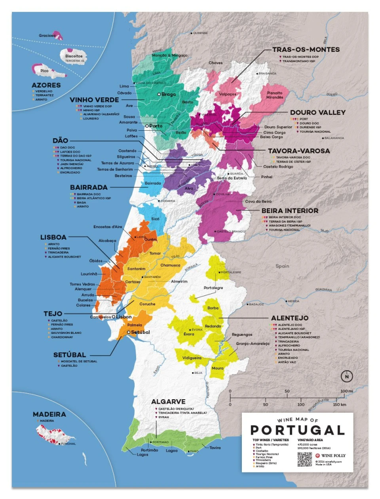 产区地图-wine map of spain 7 葡萄牙产区地图-wine map of portugal