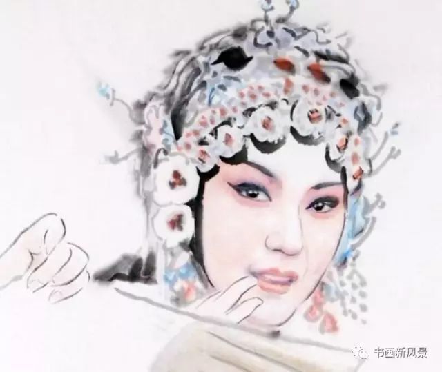 这是画家季仁葵(1944-)笔下一组唯美的京剧人物水墨作品,其出神入化的