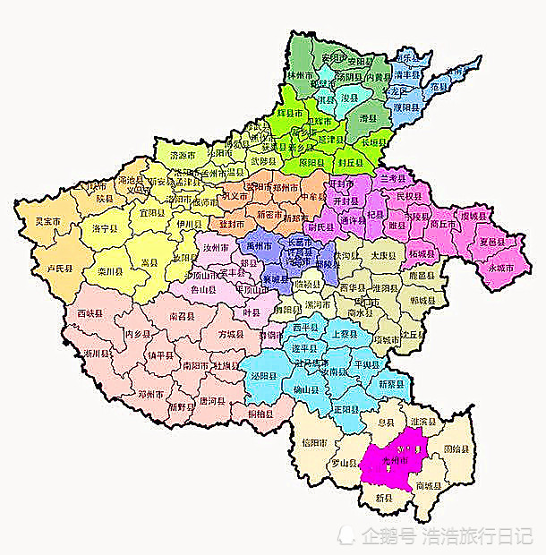 河南分县行政区划图