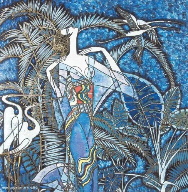 现代重彩画大师—丁绍光