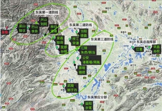 夷陵之战东吴布防图