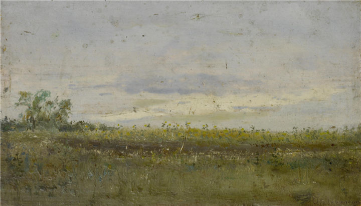 列维坦完成了最后一幅画作为毕业创作——多云的秋日,田野和刚收割完