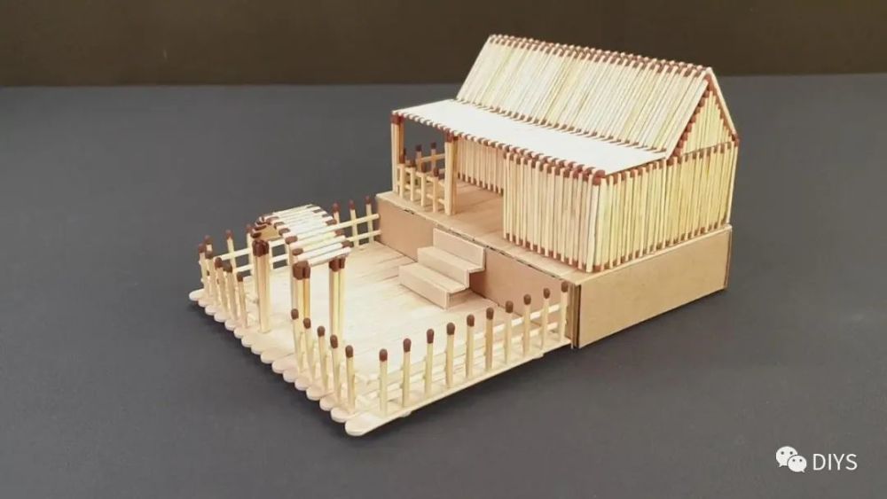 手工模型作品火柴小房子的制作方法简单易学