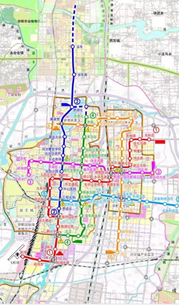 邯郸规划6条地铁线路,212km,车站139座,打造河北南部中心城市