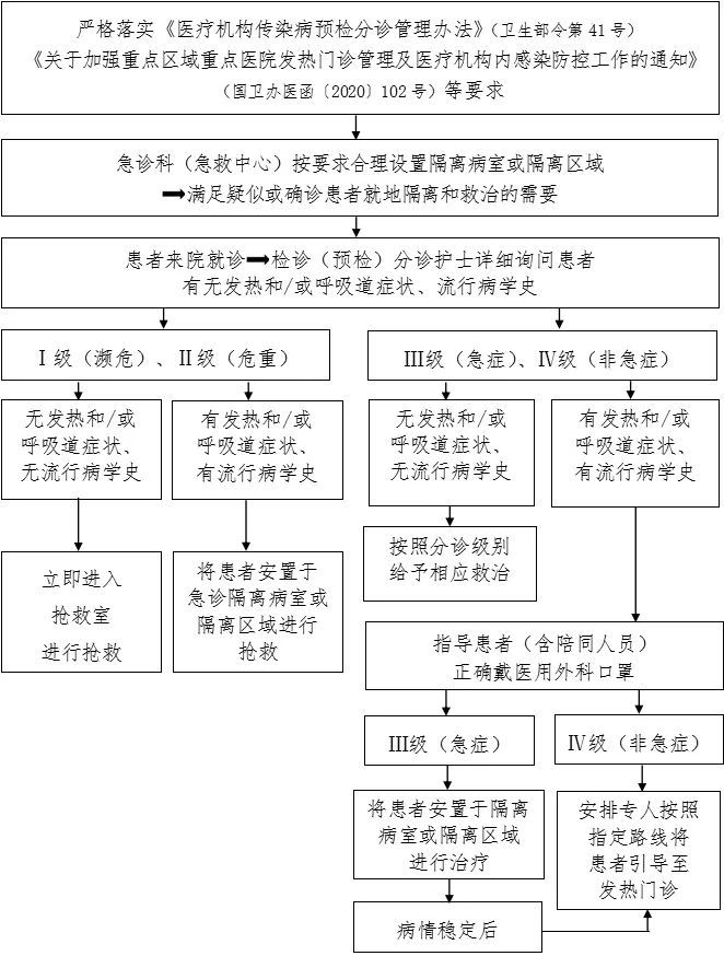 急诊检诊(预检)分诊流程