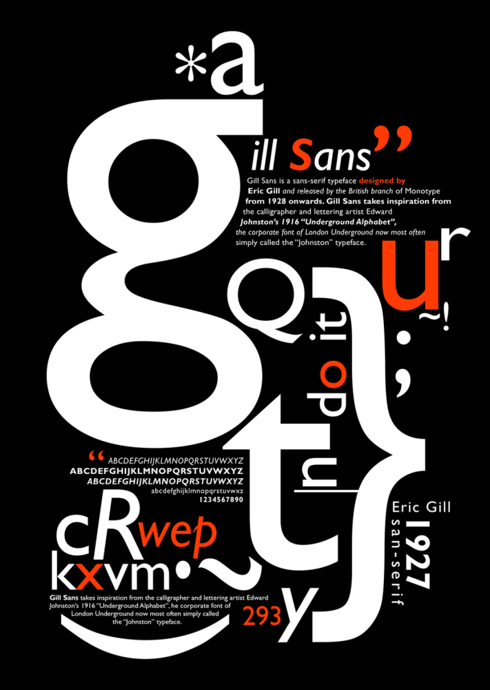 gill sans(吉尔无衬线体)