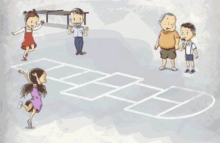 跳绳跳房子斗拐滚铁环那时的童年快乐就这么朴实无华且有趣