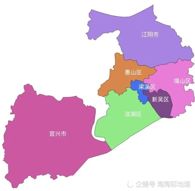 无锡市5区2市建成区面积排名,最小是梁溪区,你的家乡