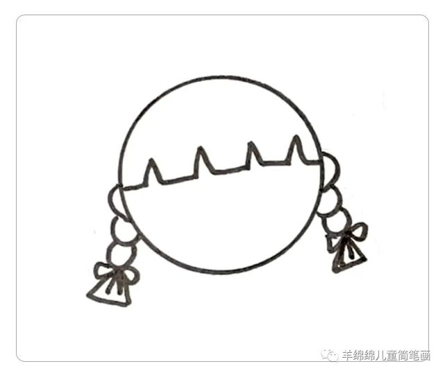 step  :画齐刘海儿和麻花辫