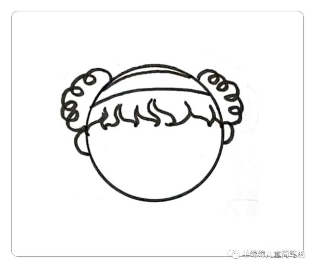 step  :画戴发带的女同学