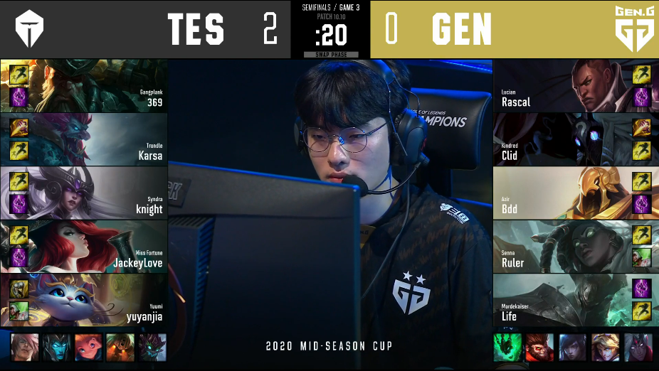 英雄联盟：TES两本25层杀人书，3：0拿下GEN，与FPX会师决赛！