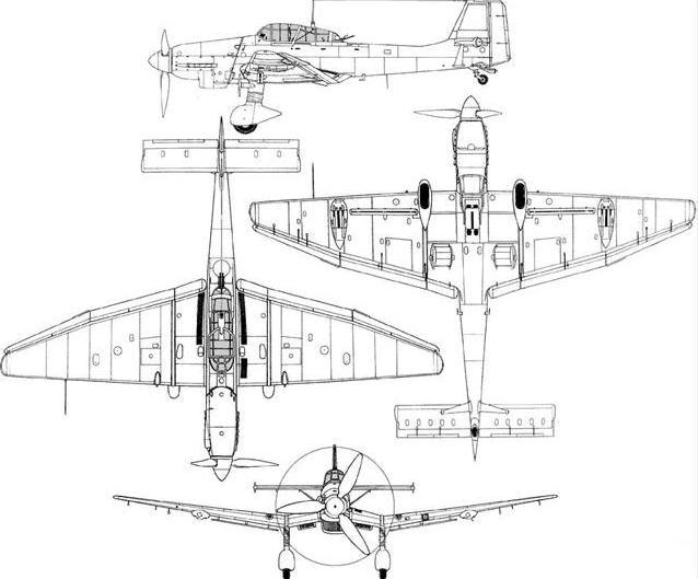 ju-87"斯图卡"轰炸机多视图