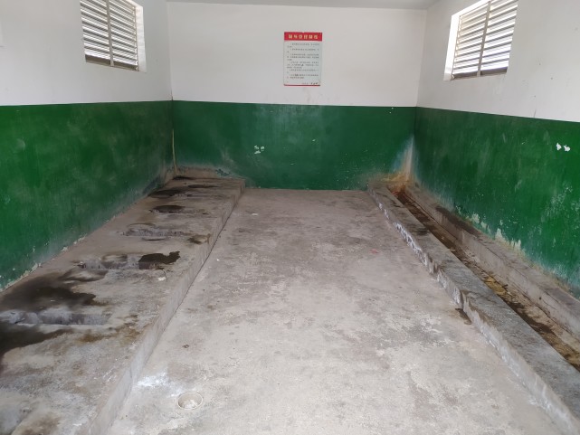 农村学校的厕所:卫生打扫得已经很彻底也只能如此,味道难闻,夏天蚊子