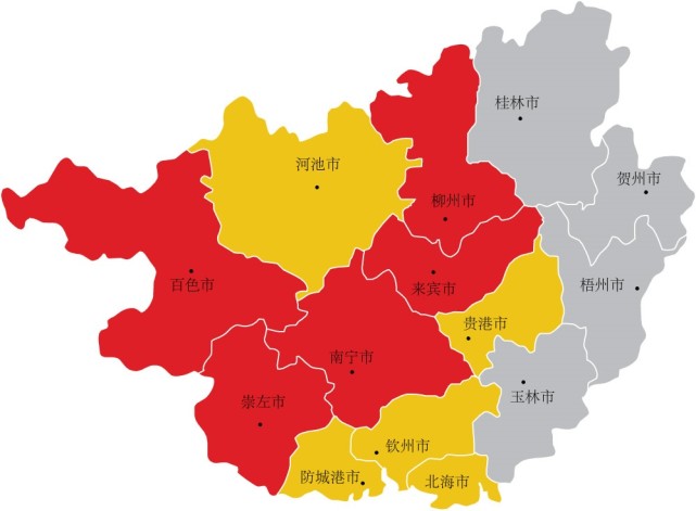 广西壮族自治区行政地图