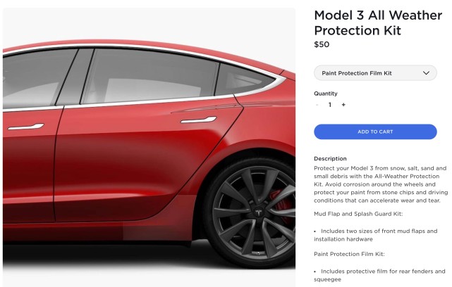 车圈｜特斯拉在线上商店上线Model3全天候车身保护配件