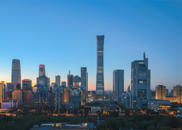 实拍北京国贸cbd风景