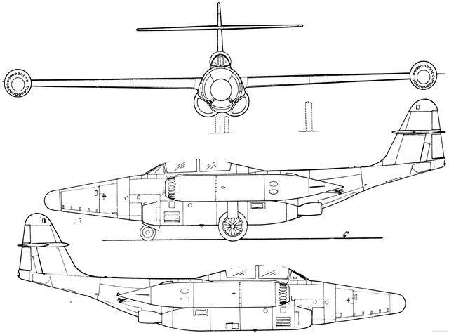 f-89"蝎子"战斗机三视图