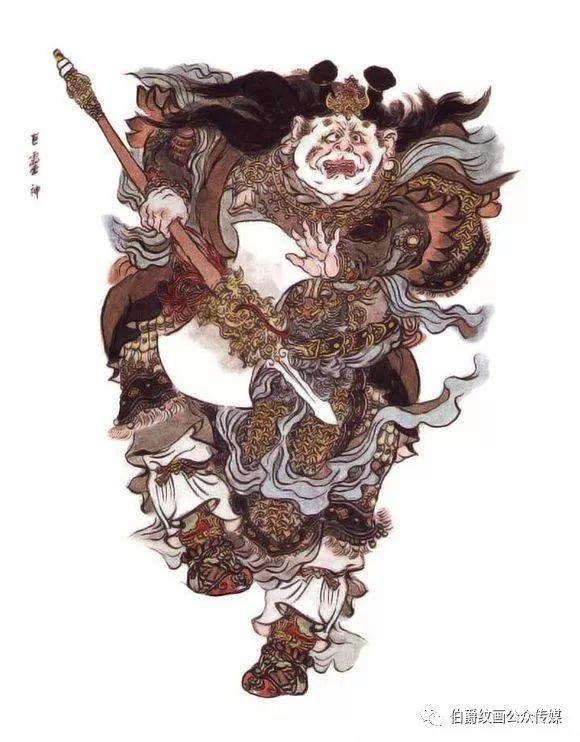 《西游记》国画绝品插图赏析,哪吒的三头六臂造型简直