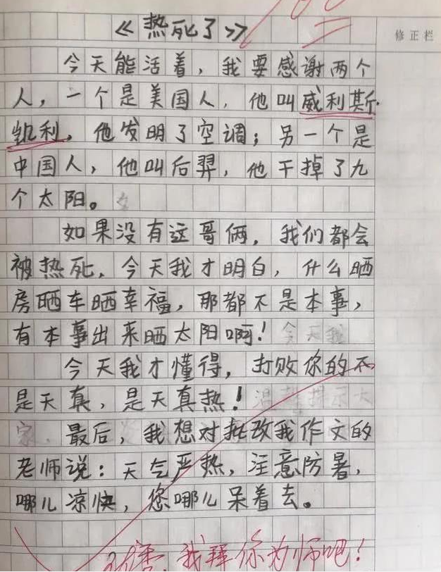 小学生满分作文《我的理想》走红,老师批语抢镜:小心