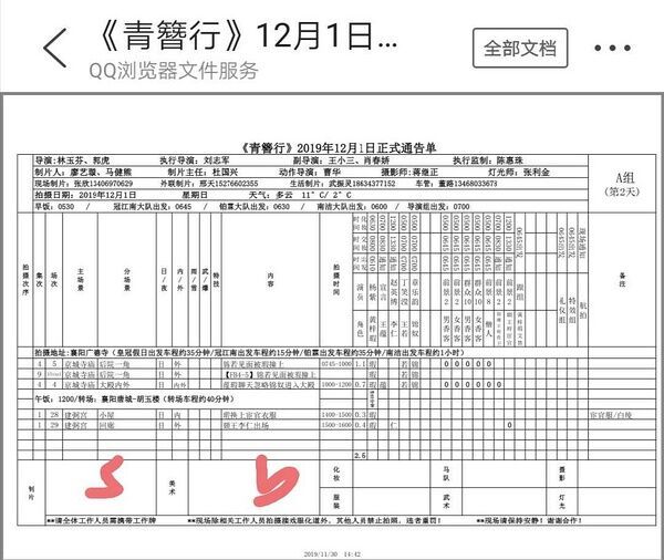 通告单