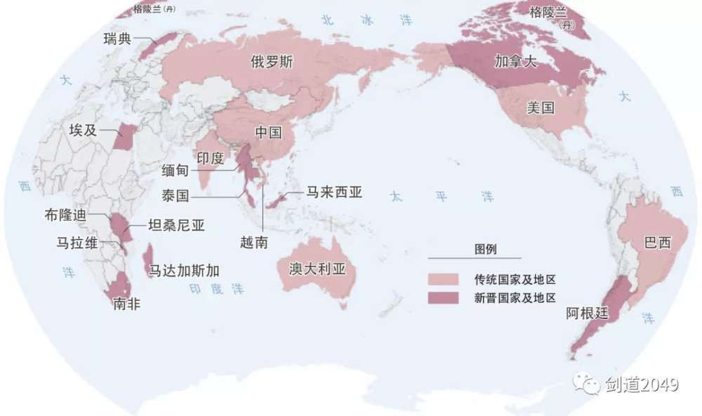 世界稀土矿主要分布国家及地区示意图(图片来源:中国国家地理)