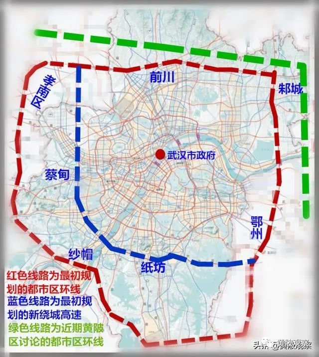 武汉六环开始规划,江北路线大幅北移,黄陂新洲将成最大受益者