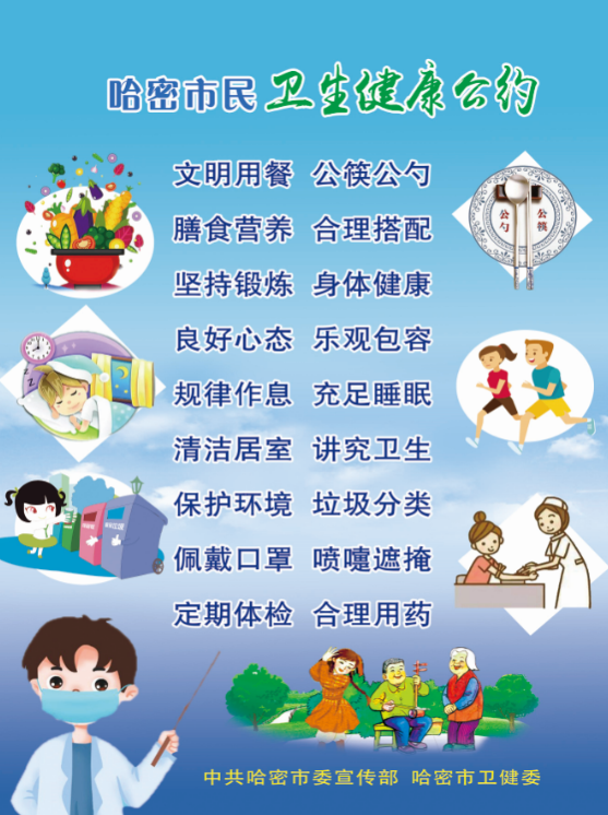 保持身体健康拥抱阳光生活快来领取哈密市民卫生健康公约